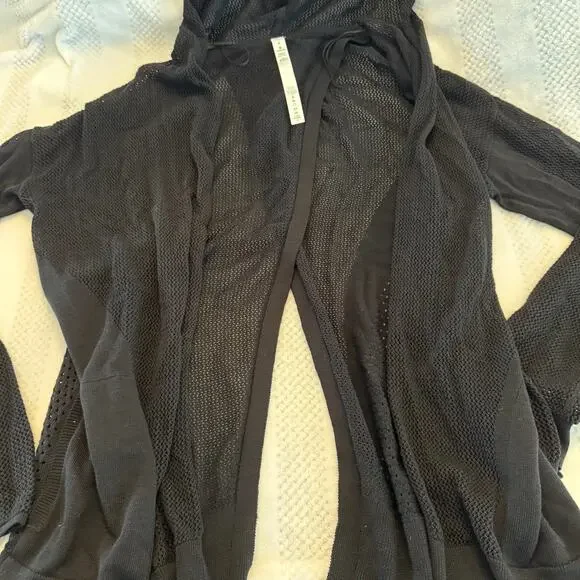 new lululemon Still Movement Wrap Hooded Cardigan Open Knit cardigan size 6 - Picture 3 of 4